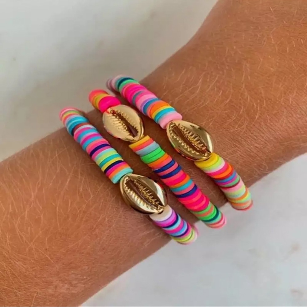 Colorful Beaded Bracelet Set with Gold Accents